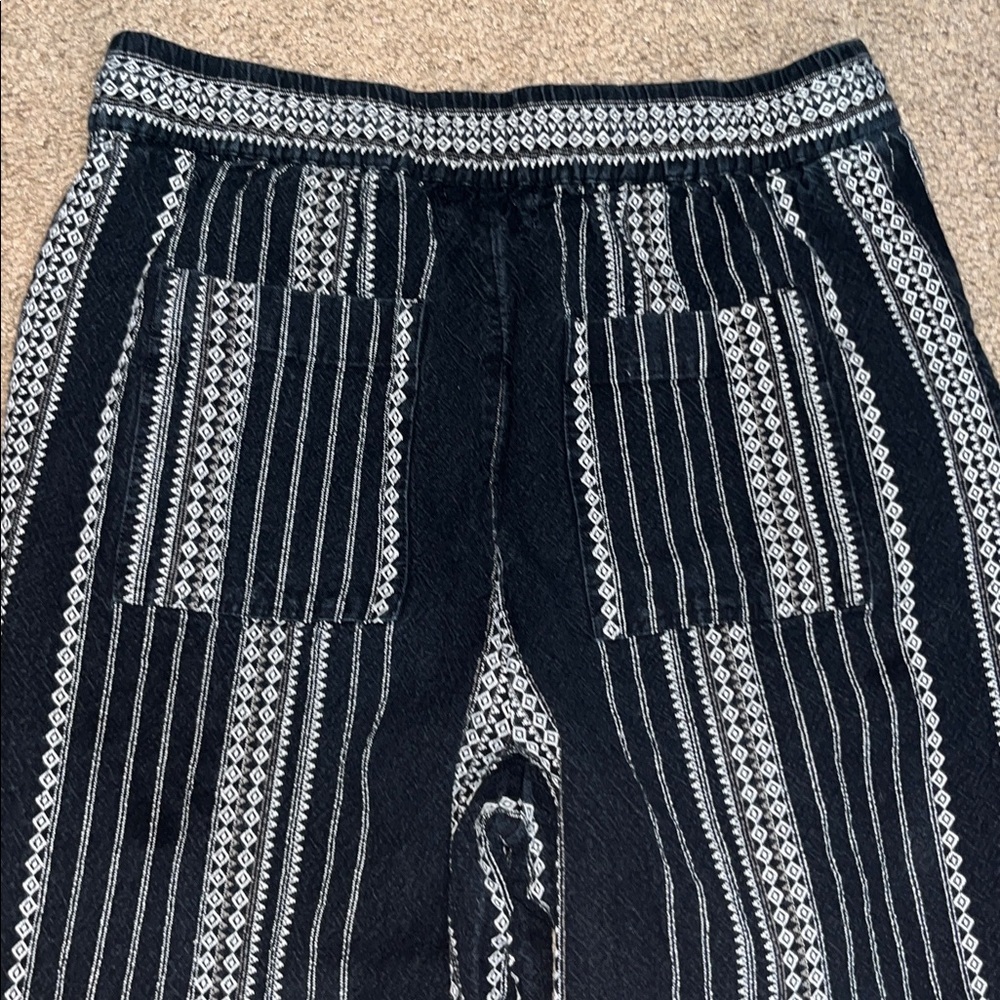 Anthropologie Essential Beach Pant Pull-On Boho Tassel Tie Waist Black Medium - Picture 7 of 10